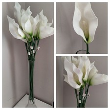 Artificial 13 x White/ivory  Calla Lillies- 71cm long Wedding Flower Bundle Lot 