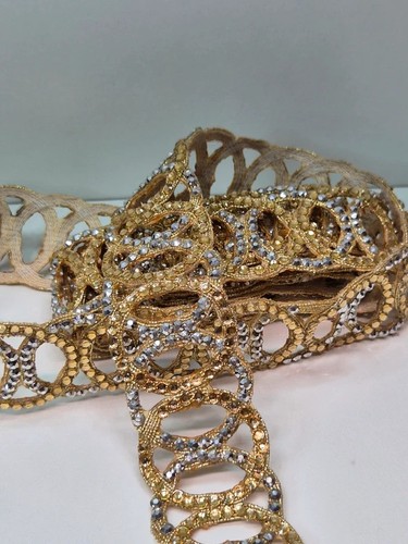 Gold rhinestone chain - gold,