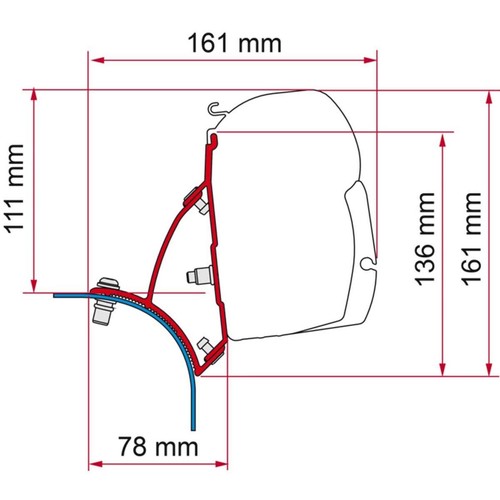 Fiamma f45 bracket - f45, for