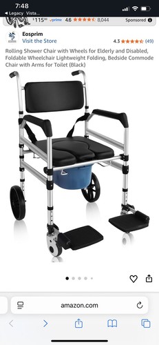 Rolling shower chair commode - chair,