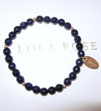 LOLA ROSE *SPARKLY* NAVY BLUE SANDSTONE ELASTICATED CUFF BRACELET NIKKI & ME QVC