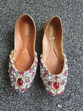 Ladies Khussa Khussay Shoes Flat Size 5 6 Odd Embellished