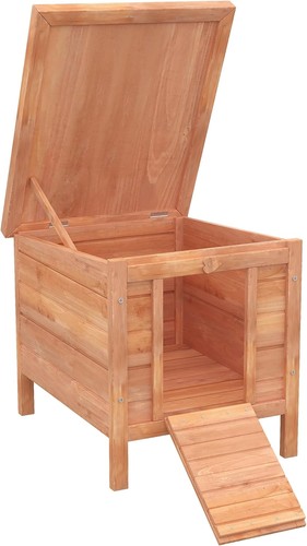 Pawhut wooden rabbit hutch - pawhut,