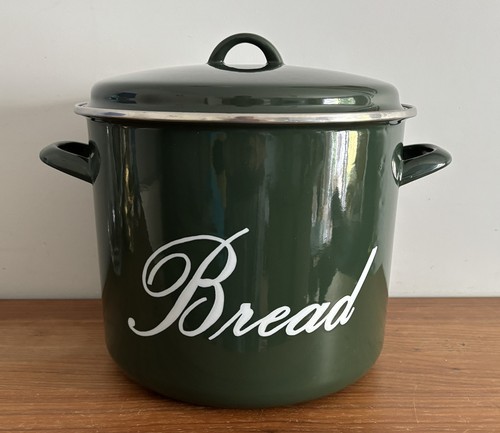 Large vintage green enamel - large,