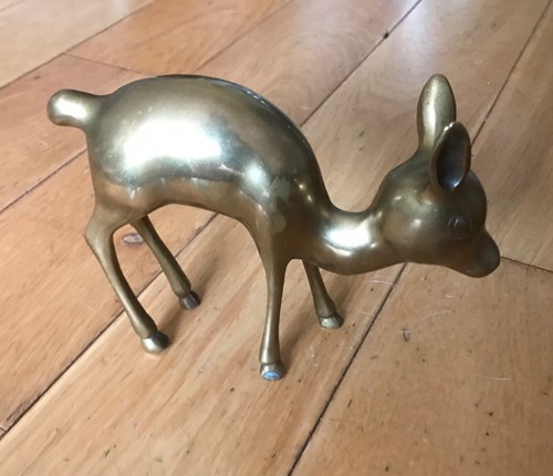 Vintage brass fawn - , bambi