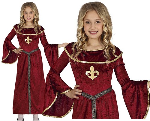 Girls kids childrens red tudor - girls,