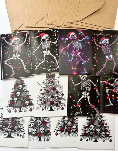 Gothic skull christmas cards - gothic,