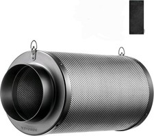VIVOSUN 4" Carbon Air Filter Odor Control Grow Tent Fan Scrubber 4x14 Used