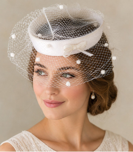 Vintage white fascinator - uk,