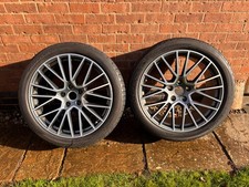 PAIR PORSCHE CAYENNE RSSPYDER 21'' REAR ALLOY WHEELS & TYRES GENUINE 9Y0601025BG