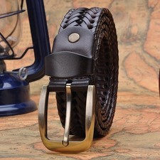 Braided Leather Belt Mens