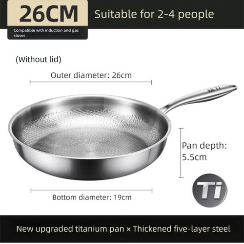 Uncoated titanium frying pan - uncoated,