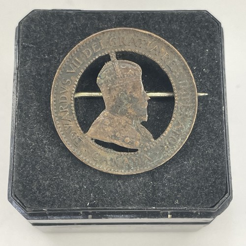 1902 canada penny coin pin - penny,