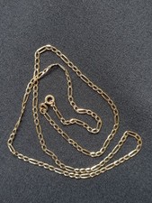 Figaro 18 inch (46cm), ITALY 9 Carat, 2mm Chain Link Necklace, 2.4g