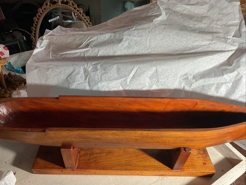 Handmade carved wooden boat - handmade/,