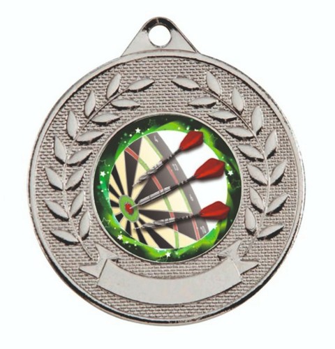 Darts metal medal - darts, red