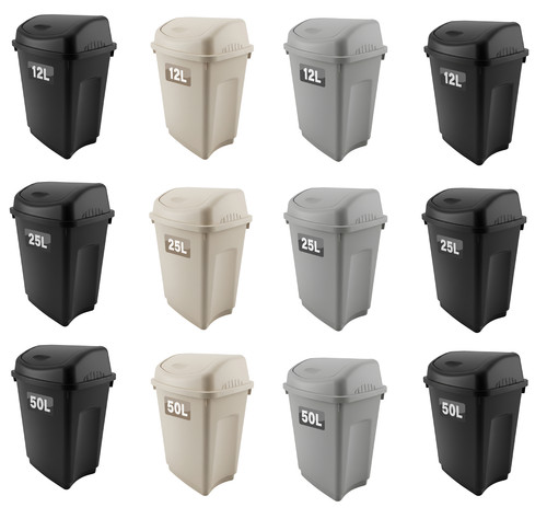 Plastic swing top bin - top, waste