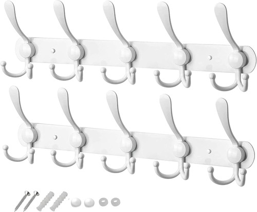 White wall mounted - white, hooks