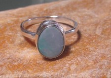 Sterling silver 925 Australian blue opal doublet ring UK R/US 8.75. Gift Bag.