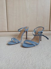Pale blue strappy high heeled