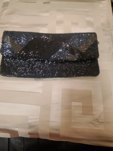 Ann taylor navy beaded - beaded, clutch