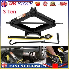 3 Ton Scissor Jack Car Van Wind Up Tyre Lift With Chrome Crank Handle Emergency