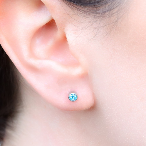 Gem earrings ear studs stud - ear,