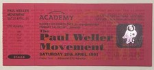 Paul Weller  Early Unused Concert Ticket Brixton Academy London 20th Apr 1991