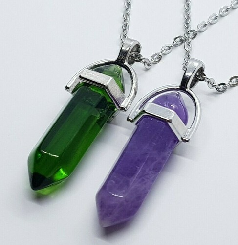 Emerald necklace amethyst - emerald,