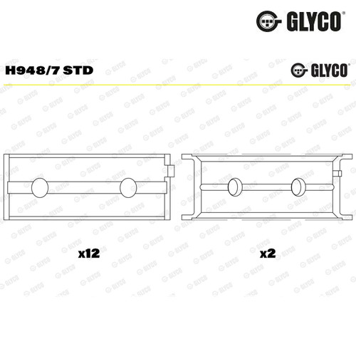 Crankshaft bearing glyco - crankshaft,