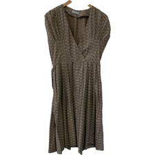 Farhi V-Neck Midi Dress 100% Cotton Floral Pattern UK 10