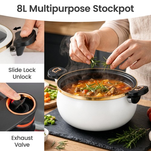 Stew pot with lock lid - stew,