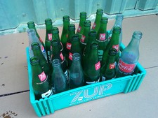 ASSORTED VINTAGE INDIVIDUAL GLASS SODA BOTTLES