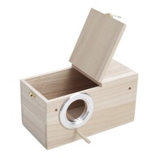 Bird Eggs Breeding Box Cage Solid Wood Nesting House For Budgie Lovebird Parrots