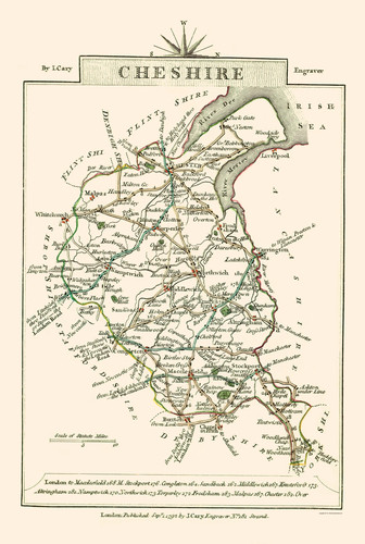Historic map cheshire county - historic,
