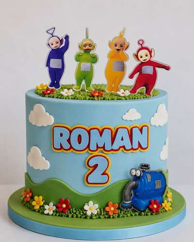 Personalised teletubbies cake - teletubbies,