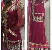 Hot pink lengha choli uk size