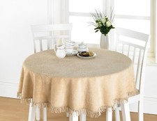 Diana Cowpe 137cm (54") Round Tablecloths Traditional Cotton Chenille Tablecloth