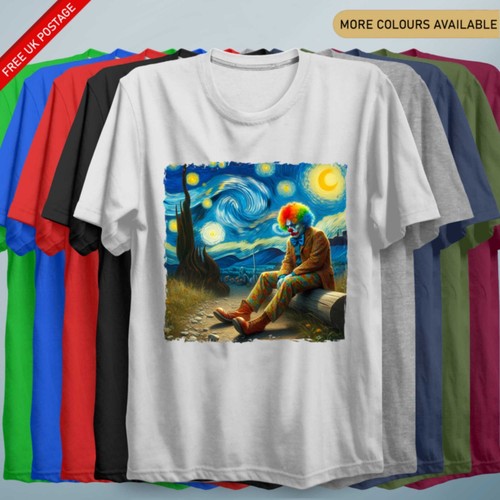 Clown starry night parody - night,