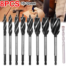 8Pcs High-Carbon Steel Fast Cut Wood Auger Wood Drill Bit Tools Set 10-32MM UK