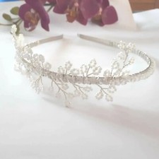 Handmade side tiara Bride hair accessories or bridesmaid, holy communion. Hen do