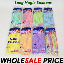 100 X Long PASTEL Balloons Latex Balons 260Q Twisting Modelling Long Balloons UK
