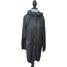 Zara Black Rubberised Water Resistant Raincoat Size XS Super Soft & Stylish