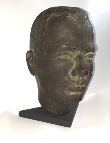 Bronze bust antique heavy - bronze,