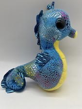 Ty Beanie Boos Neptune Blue Seahorse 7 Inch Plush Soft Toy Gift Big Eyes Shiny