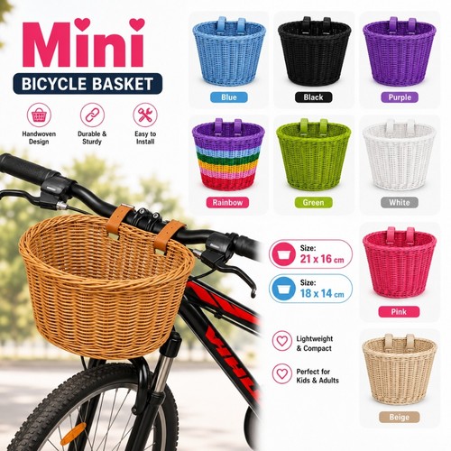 Hand woven bicycle basket - hand,