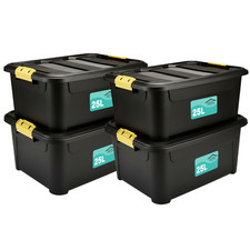 4x Plastic Storage Boxes Home