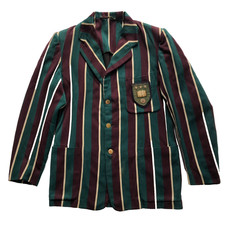 Vintage 1930s University Of Leeds Blazer Green Jacket Antique Rowing Boat Crest