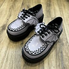 Demonia Creeper 205 Shoes UK 4 US 7 Purple Platform Bat Wing Goth Emo Vegan VGC