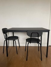 Ikea dining table and 2 black